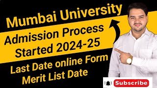 MUMBAI UNIVERSITY ADMISSION PROCESS 2024 1st Year online Admission Form Last Date Jitesh sir [upl. by Oiuqise239]