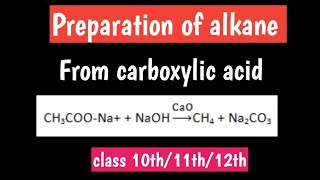 Preparation of alkane from carboxylic acid  alkane preparation [upl. by Yenhpad308]