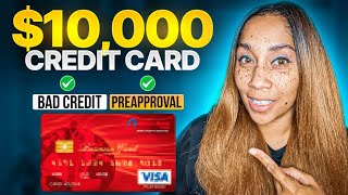 10000 Credit Card With Bad Credit Approved Soft Pull Preapproval✅ [upl. by Adnir]