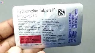 Hicope 10 Tablet  Hydroxyzine 10mg Tablets uses  Hicope 10mg Tablet uses side effects benefits [upl. by Netsirk]