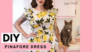 DIY Vintage Inspired Pinafore Dress Quick Introduction to Charm Patterns Cobbler Dress with Gertie [upl. by Huston]