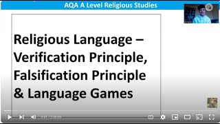 RELIGIOUS LANGUAGE VERIFICATION FALSIFICATION amp LANGUAGE GAMES A LEVEL RELIGIOUS STUDIES [upl. by Rexana]