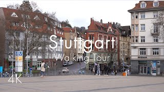 Stuttgart South of City Center  Walking Tour  4K [upl. by Ahsikel]