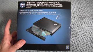 Unboxing HP External USB 20 DVD Burner HPDVD550S [upl. by Mcferren320]