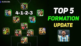 4123 amp Top 5 New Formations Update In eFootball 2024  4123 formation efootball 2024 [upl. by Bulley356]