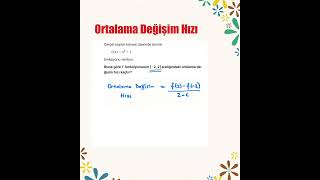 Ortalama Değişim Hızı Nasıl Mı Bulunur💁🏻‍♀️değişimhızıfonksiyonlar [upl. by Adall]