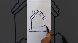 House drawing  how to draw a simple house step by step short snowhouse [upl. by Arleyne]