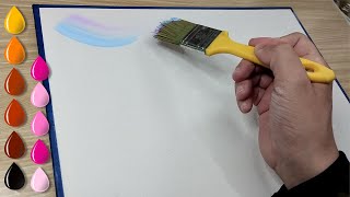 Painting Technique for Beginners  Acrylic Painting  Snowy Landscape [upl. by Eetnod]