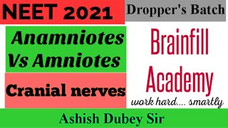 Cranial nervesAnamniotes vs AmniotesBrainfill AcademyAshish Dubey Sir Droppers Batch NEET 2021 [upl. by Rondi69]