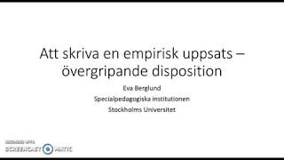 Empirisk uppsats övergripande disposition [upl. by Stichter]