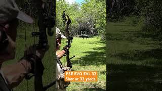 Slow motion shot of PSE EVO EVL 32 shot at 33 yards psearchery archery bowhunting bowhunter [upl. by Ataeb]