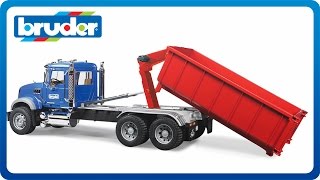 Bruder Toys MACK Granite with RollOff Container 02822 [upl. by Ariayek]