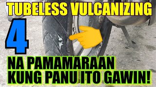 How to vulcanize tubeless tiresApat na paraan para mavulcanize ang tubeless n gulong [upl. by Meedan]