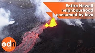 Shocking footage shows entire Hawaii neighbourhood consumed by lava [upl. by Shawnee325]