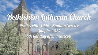 Bethlehem Lutheran Church  Pemberville Ohio  Sunday Service [upl. by Lonnard]