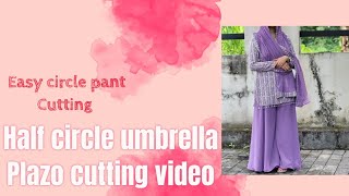 umbrella plazo cutting video in malayalamHalf circle umbrella plazo cutting and stitching [upl. by Halliday]