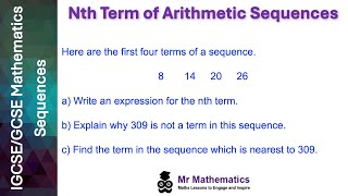 Nth Term of Linear Sequences  Mr Mathematics [upl. by Napra]