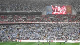 Manchester City fans singing and doing the Poznan at Wembley 2011 [upl. by Lull311]