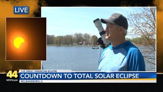 Eclipse enthusiast visits McLeansboro all the way from Los Angeles [upl. by Anwaf]