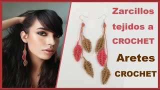 Como hacer ARETES Zarcillos tejidos a CROCHET Fácil Paso a Paso Subtítulos [upl. by Ecinuahs]