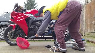 Honda CBR125R Sound Test Leovince exhaust DB Killer Catalyst Noise Eliminator Exhaust Flow Muffler [upl. by Epotimet553]