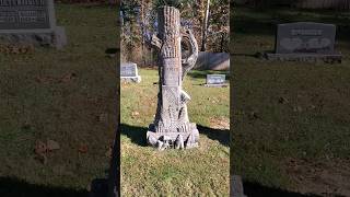 INCREDIBLE DETAIL Woodmen of the World Tree Trunk Headstone shorts cemetery headstone graves [upl. by Suoiradal899]