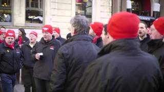 Male Voice Choir Flashmob  Wales vs England RBS 6 Nations 2015 [upl. by Wadell]