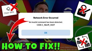 How to fix Network Error Occurred  An Invalid command has been detected  CODECNAJM0027 ERROR [upl. by Basia]