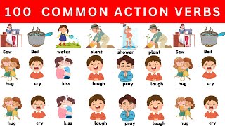 100 Action Verbs  Common Action Verbs in English   English Vocabulary with Picture [upl. by Silloc734]