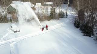 Active track Aerial footage of Honda HS 1132 Snowblower [upl. by Hsirk]