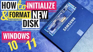 How to initialize and format SSD in Windows 10  11 💥 Creating Partition New disk not showing up [upl. by Killion]