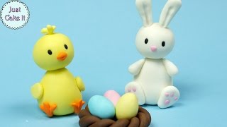 3 Easy Easter Fondant Cake Toppers Cake decorating for begginers [upl. by Zoe]