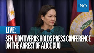 LIVE Sen Risa Hontiveros holds press conference on the arrest of Alice Guo  September 4 [upl. by Bernardi]