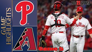 Philadelphia Phillies vs Diamondbacks GAME 5 NLCS Hightlights Oct2123  MLB Hightlights 2023 [upl. by Anna-Maria]