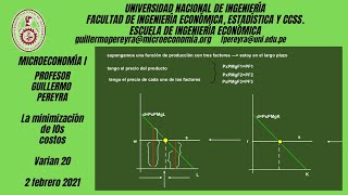 Microeconomía I la minimización de los costos Varian 20 [upl. by Eiramaliehs]