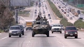 LAV25 Amphibious Vehicle Rides On Highway [upl. by Yhtir]