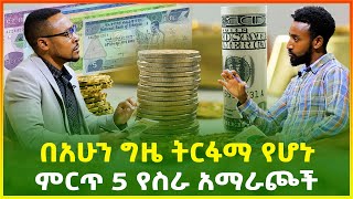 ምርጥ 5 የስራ አማራጮች፣ኢትዮጵያ ውስጥ ብሰሩ አትራፊ የሆኑ ምርጥ 5 ቢዝነሶች  Top 5 Business idea  business  Gebeya [upl. by Elmo]