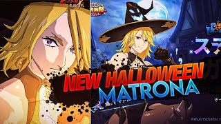 NEW DEFENSIVE GIANT HALLOWEEN MATRONA IS COMING JPKR UPDATE INFO  Seven Deadly Sins Grand Cross [upl. by Josephson]