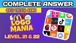 Logo Mania Quiz trivia Game level 21amp22 complete answer brainitquizzes logomania [upl. by Ynohtnael878]