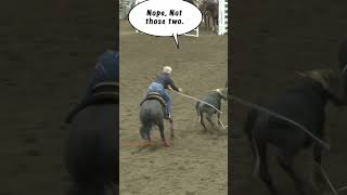 Fails and Misses 6  Team Roping Events shorts [upl. by Attelrak]