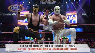 CMLL  MÍSTICO  PANTERITA DEL RING JR VS GRAN GUERRERO  RAIDERARENA MEXICO231222 [upl. by Newbold]