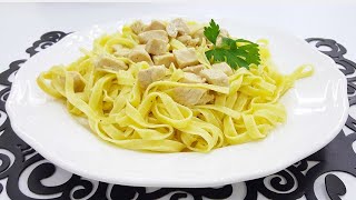 Makarna TarifiTavuklu Krema Soslu MakarnaFettuccine Makarna Nasıl YapılırGurbetinmutfagi [upl. by Ahsiekar762]