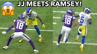 Justin Jefferson vs Jalen Ramsey FULL MATCHUP Rams vs Vikings 2021 highlights  WR vs CB [upl. by Corrine]