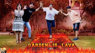 GARDEN IS LAVA  Floor is lava  Family Comedy Challenge  Aayu and Pihu Show [upl. by Catie]