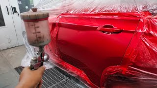 How To painting your  car How to denting porcess  and putty sanding porcess [upl. by Akinorev]