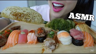 ASMR ULTIMATE COMBO RAW HONEYCOMB SUSHI SEAGRAPES SATISFYING EATING SOUNDS NO TALKING  SASASMR [upl. by Atikim]