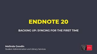 EndNote 20 Syncing for the first time [upl. by Letch481]