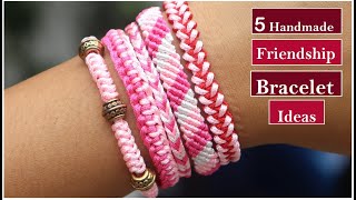 5 Handmade Friendship Bracelets Ideas How To Make Thread Bracelet At Home DIY JewelryCreationampyou [upl. by Lek]