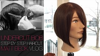 UNDERCUT One Length ALINE BOB Haircut Step By Step  Matt Beck VLOG 009 [upl. by Ennavoj]