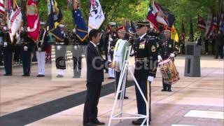 JAPANESE PM LAYS WREATH AT TOMB OF THE UNKNOWNS [upl. by Ailemor719]